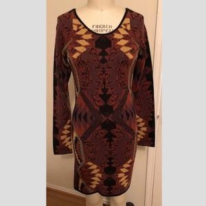 FREE PEOPLE ENGINEERED INTARSIA DRESS